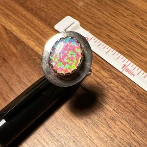 Vintage Navajo artist Tom Taylor Sterling Silver Opal Ring